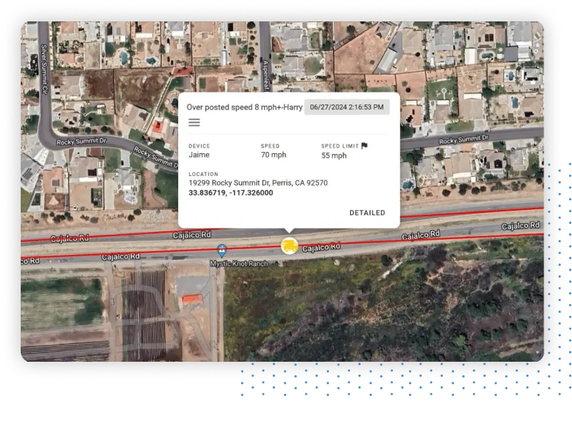 Over speeding Alert Popup